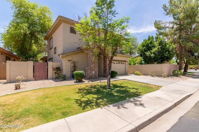 1925 W Olive Way, Chandler, AZ 85248 - view of front of house with concrete driveway, stucco siding, a gate, and an attached garage