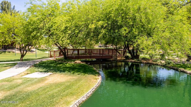 1925 W Olive Way, Chandler, AZ 85248 - dock area with a lawn and a deck with water view