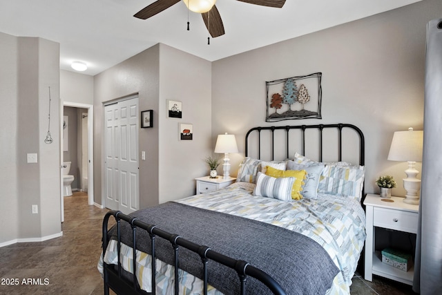 3236 E Chandler Blvd Unit 2018, Phoenix, AZ 85048 - bedroom with a closet and ceiling fan