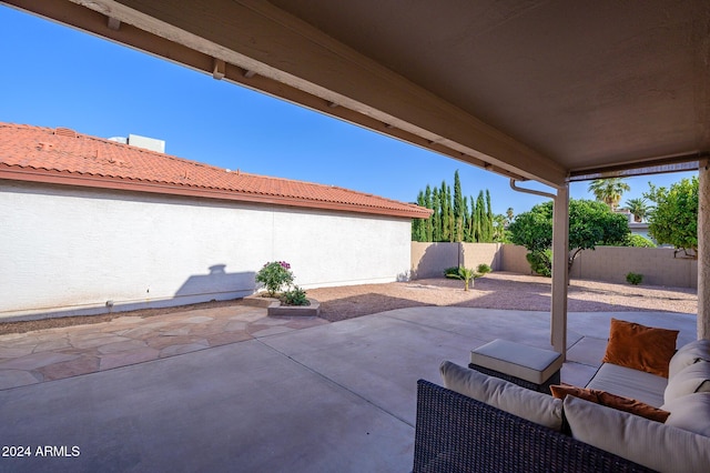 view of patio / terrace with an outdoor living space