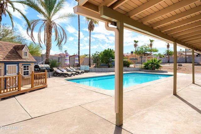 view of pool with a patio