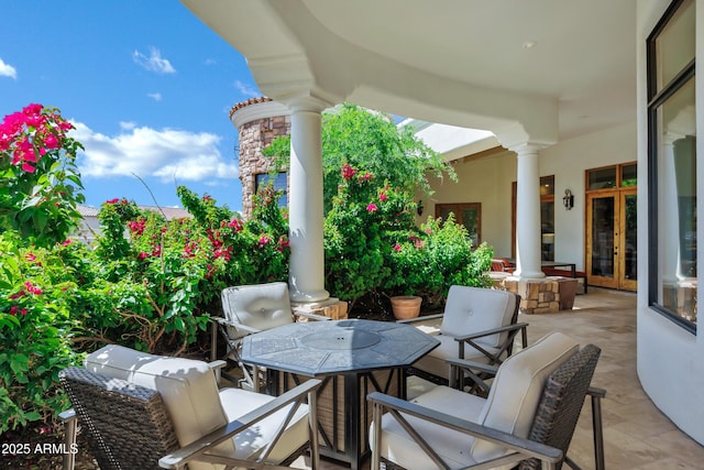 2527 E Beechnut Ct, Chandler, AZ 85249 - view of patio / terrace with french doors and outdoor dining space