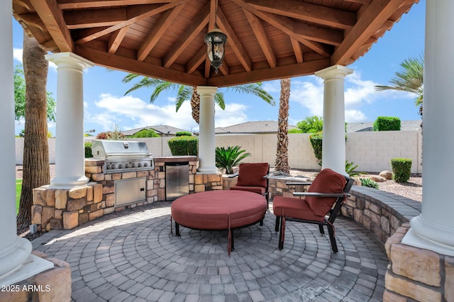 2527 E Beechnut Ct, Chandler, AZ 85249 - view of patio featuring a grill, fence, area for grilling, and a gazebo