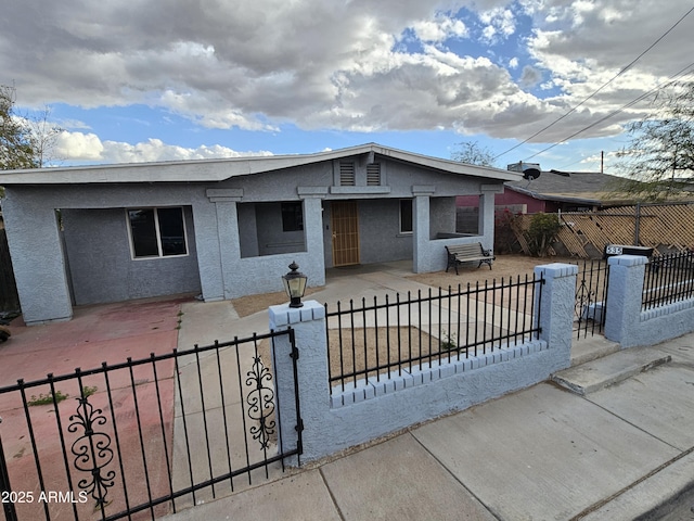 view of single story home