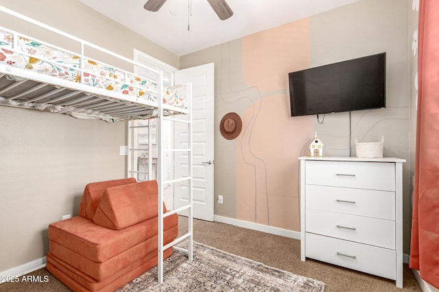 9624 E Thunderbolt Ave, Mesa, AZ 85212 - carpeted bedroom with baseboards and ceiling fan