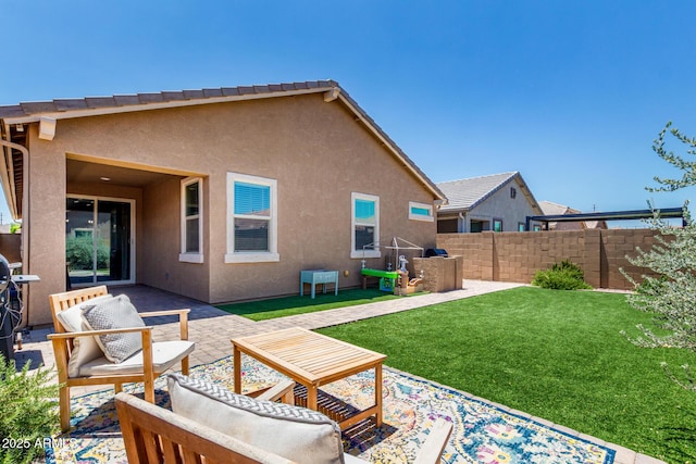9624 E Thunderbolt Ave, Mesa, AZ 85212 - rear view of house featuring a patio and stucco siding