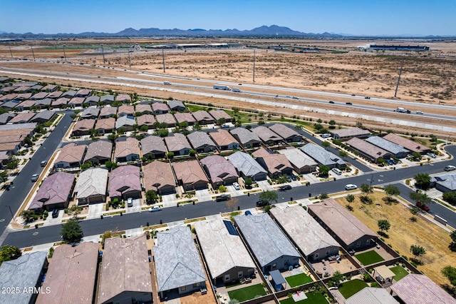 9624 E Thunderbolt Ave, Mesa, AZ 85212 - aerial overview of property's location featuring nearby suburban area and a mountainous background