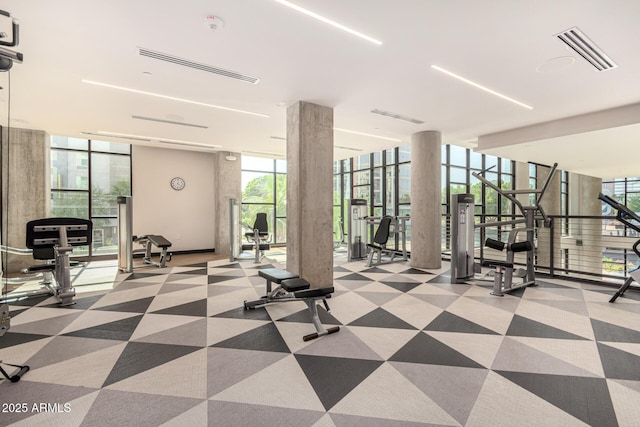 3131 N Central Ave Unit 3004, Phoenix, AZ 85012 - exercise room with expansive windows