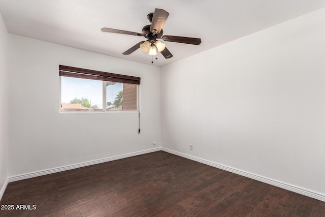 3644 W Maryland Ave, Phoenix, AZ 85019 - spare room with dark wood-style flooring, baseboards, and ceiling fan