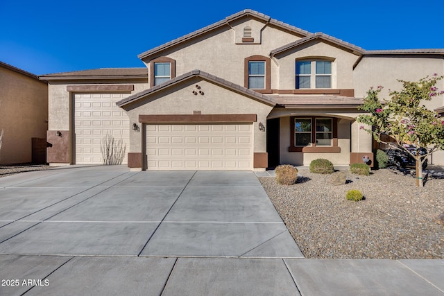 view of front of house with a garage