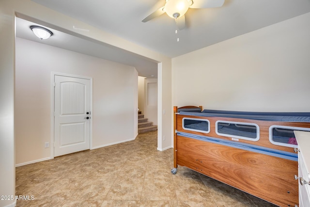 bedroom with ceiling fan