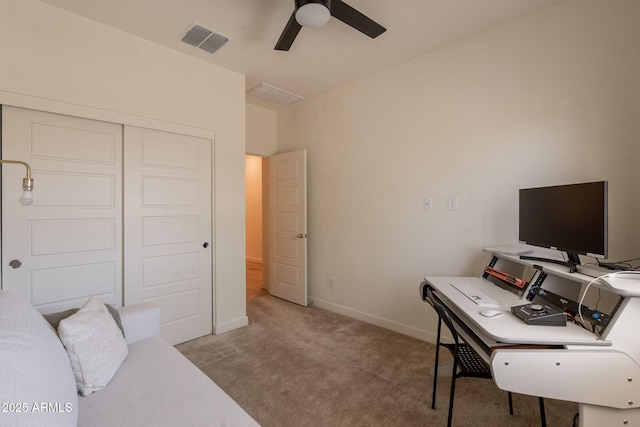948 E Wiley Way, Casa Grande, AZ 85122 - office featuring ceiling fan, light colored carpet, and baseboards