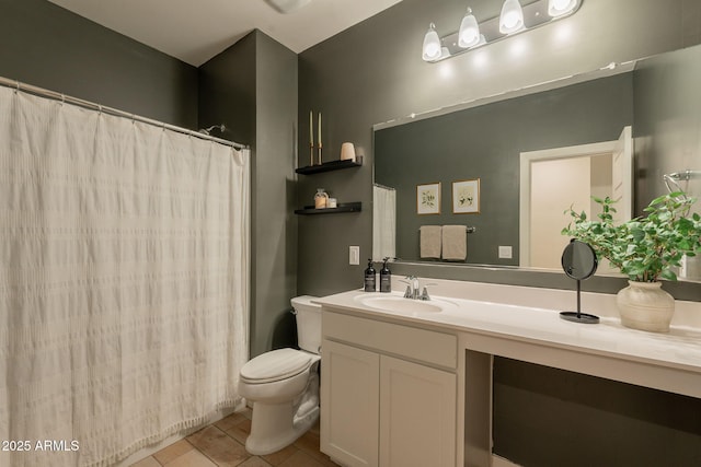 948 E Wiley Way, Casa Grande, AZ 85122 - full bathroom with toilet, vanity, tile patterned floors, and a shower with curtain