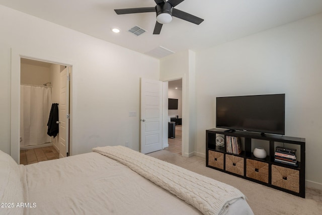 948 E Wiley Way, Casa Grande, AZ 85122 - bedroom with carpet floors, baseboards, a ceiling fan, and ensuite bathroom