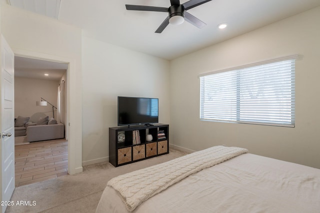 948 E Wiley Way, Casa Grande, AZ 85122 - carpeted bedroom with baseboards, recessed lighting, and ceiling fan