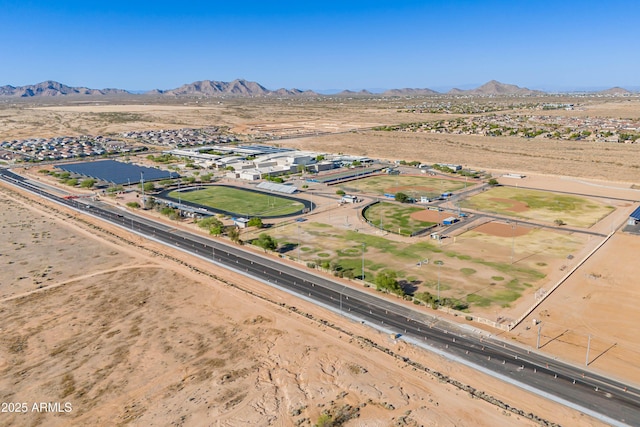 948 E Wiley Way, Casa Grande, AZ 85122 - aerial view of property and surrounding area with a mountain backdrop and a desert landscape