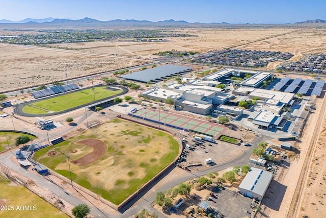948 E Wiley Way, Casa Grande, AZ 85122 - aerial overview of property's location featuring a mountain backdrop and a desert landscape