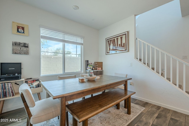 dining room featuring dark hardwood / wood-style flooring