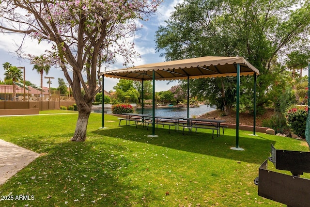 1379 E Butler Cir, Chandler, AZ 85225 - view of home's community with a gazebo, a yard, and a water view