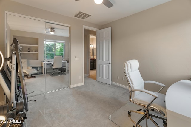 8447 W Tether Trl, Peoria, AZ 85383 - carpeted home office with a ceiling fan and baseboards