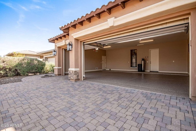 view of patio / terrace with water heater