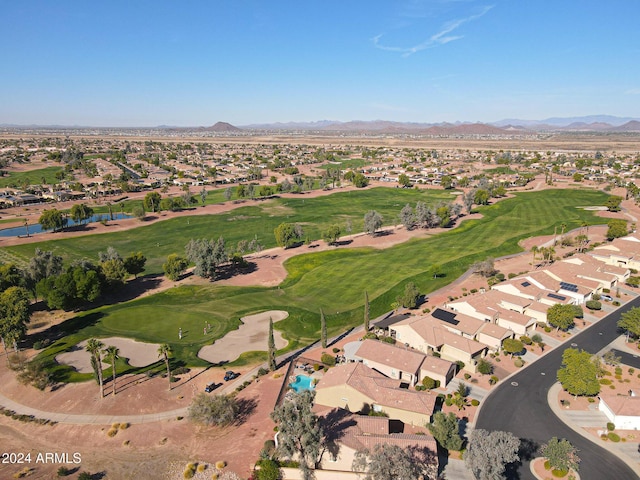 aerial view featuring a mountain view