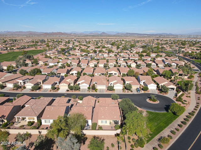 bird's eye view featuring a mountain view