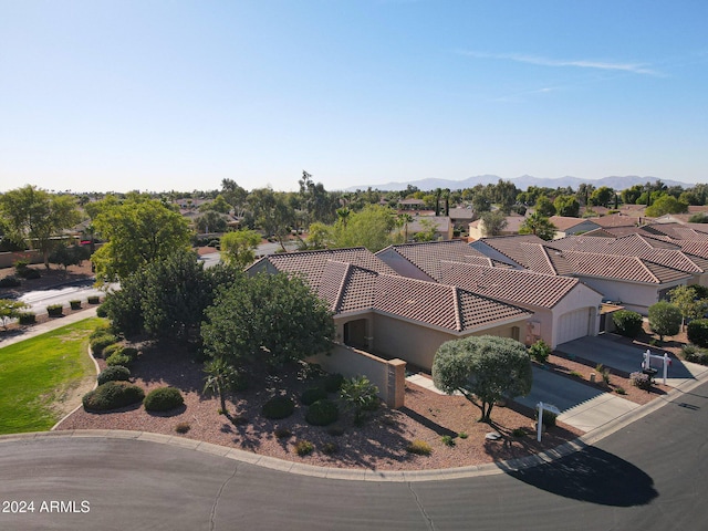 aerial view featuring a mountain view