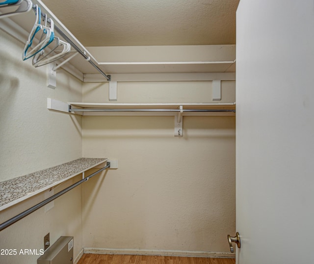 walk in closet featuring light wood-type flooring