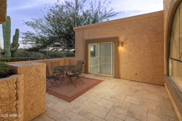 view of patio featuring outdoor dining space