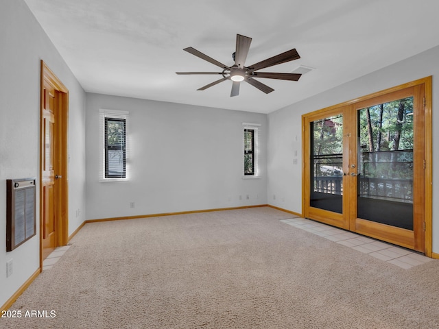 5130 Juniper Loop, Pine, AZ 85544 - carpeted empty room with french doors, plenty of natural light, heating unit, and baseboards