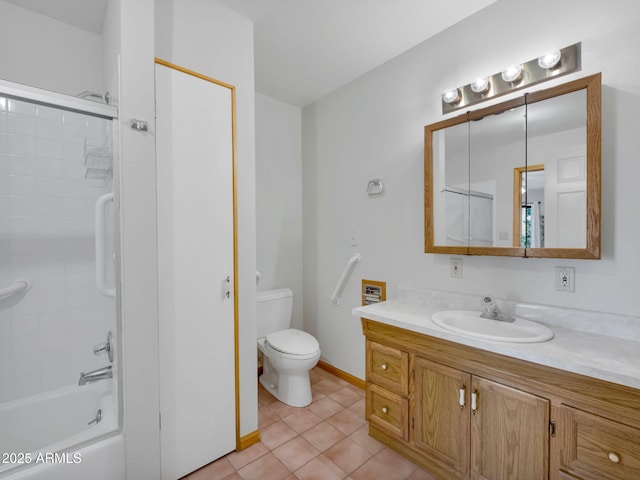 5130 Juniper Loop, Pine, AZ 85544 - bathroom featuring vanity, tile patterned floors, toilet, and shower / bathtub combination
