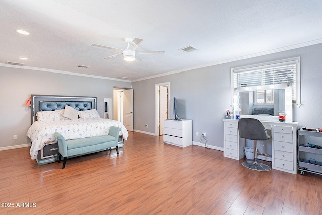 3408 W Carol Ave, Phoenix, AZ 85051 - bedroom featuring visible vents, crown molding, and wood finished floors