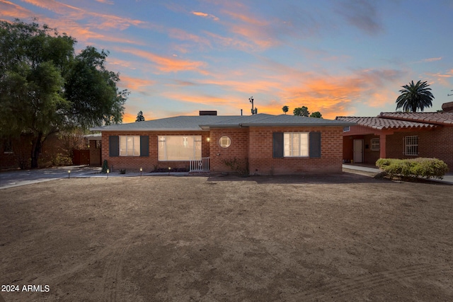 view of single story home