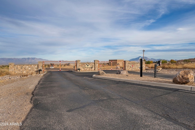 view of street with a mountain view