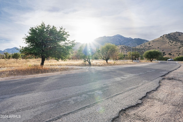 view of road with a mountain view