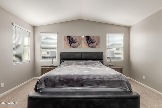 4152 W Bradshaw Creek Ln, New River, AZ 85087 - carpeted bedroom featuring lofted ceiling and multiple windows