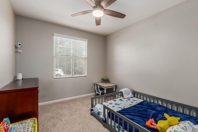 4152 W Bradshaw Creek Ln, New River, AZ 85087 - carpeted bedroom featuring baseboards and a ceiling fan