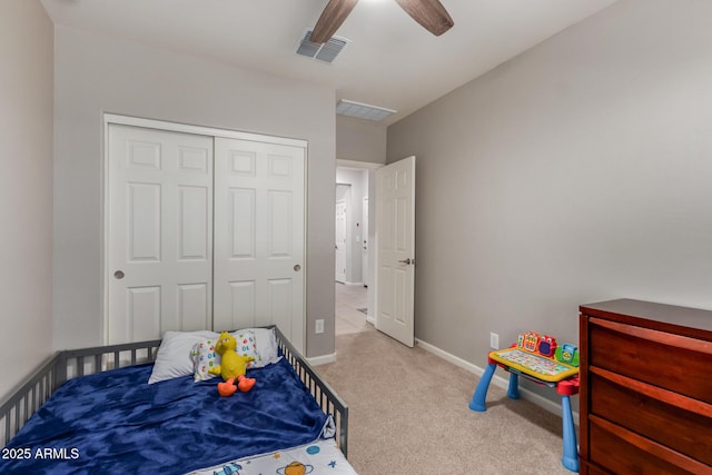 4152 W Bradshaw Creek Ln, New River, AZ 85087 - carpeted bedroom featuring a closet and ceiling fan