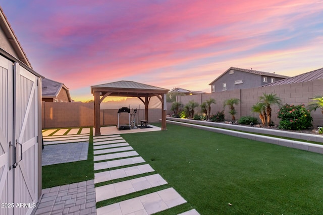 4152 W Bradshaw Creek Ln, New River, AZ 85087 - fenced backyard featuring a gazebo, a bocce ball area, and a patio