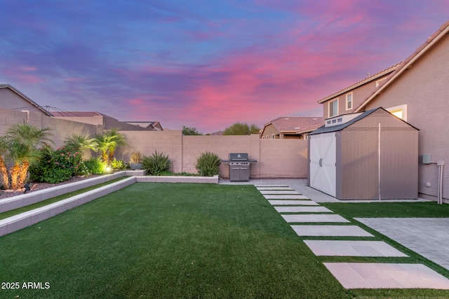 4152 W Bradshaw Creek Ln, New River, AZ 85087 - fenced backyard featuring a storage shed
