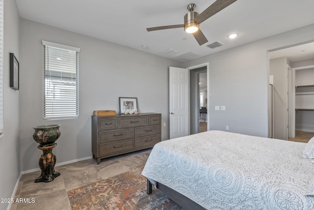 bedroom featuring ceiling fan