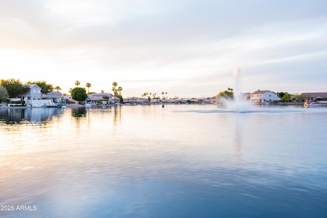 property view of water with a residential view