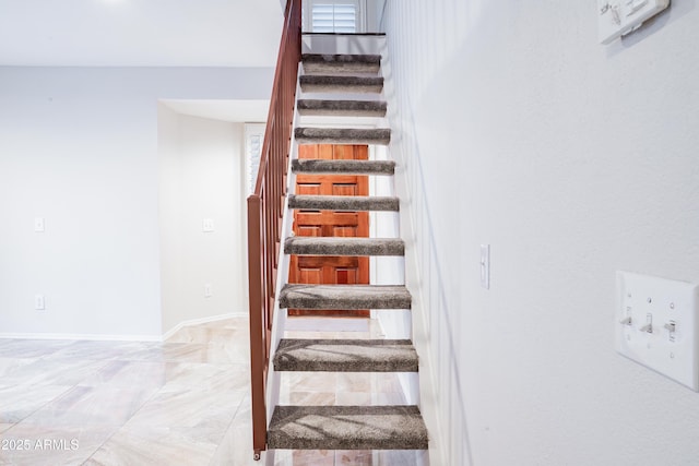 stairs with baseboards