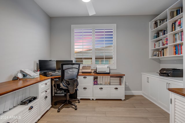 office featuring light hardwood / wood-style floors