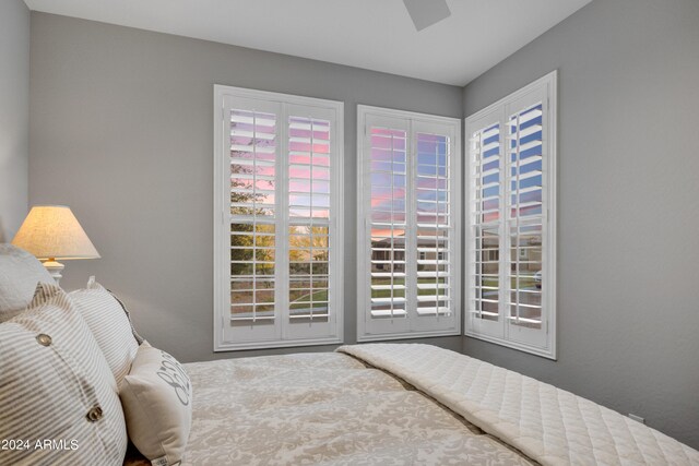 bedroom with ceiling fan