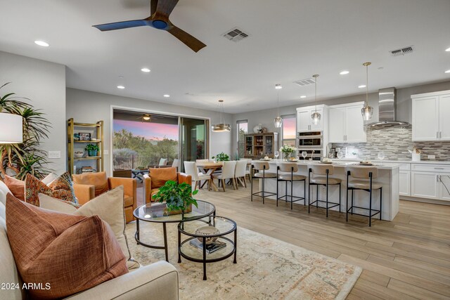 hall featuring light hardwood / wood-style flooring