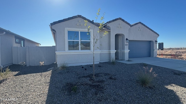 view of front of house with a garage