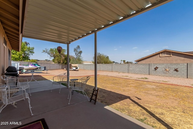 view of patio with a fenced backyard