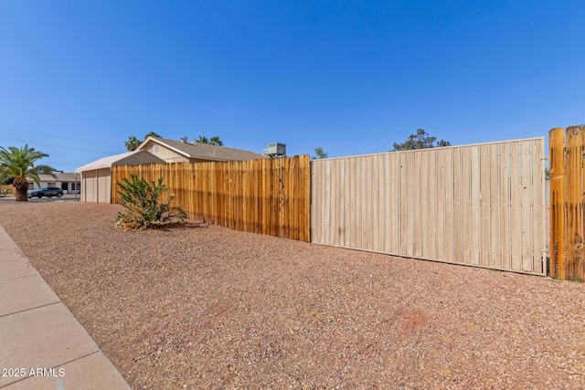 view of yard featuring fence